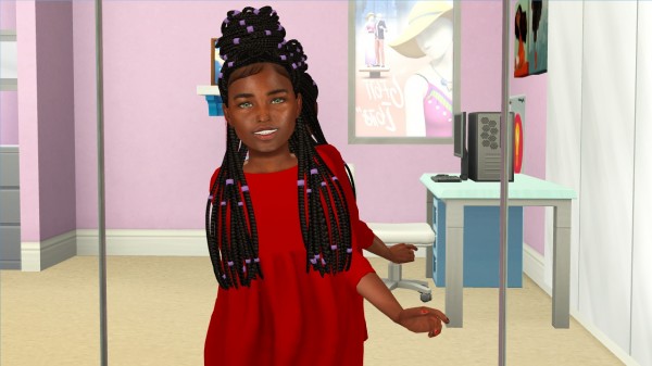 Coupure Electrique: Izza hair retextured  kids version for Sims 4