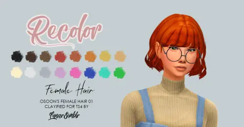Osoon: Female 01 hair clayfied for Sims 4