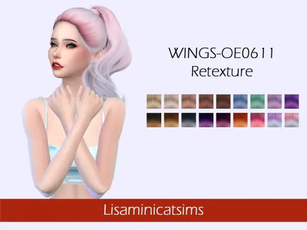 The Sims Resource: WINGS OE0611 Hair Retextured by Lisaminicatsims for Sims 4