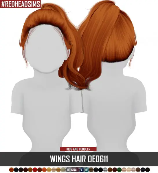 Coupure Electrique: WINGS OE0611 hair retextured   kids and toddlers version for Sims 4