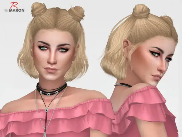 The Sims Resource: Leahlillith`s Layla Hair retextured by Remaron for Sims 4