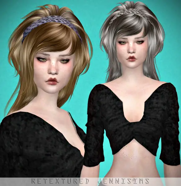 Jenni Sims: Newsea`s Lilac Fog Hair retextured for Sims 4