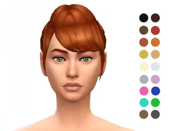 The Sims Resource: Side Braided Bun Hair for Sims 4