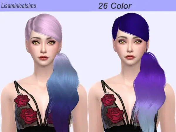 The Sims Resource: LeahLillith`s No Tears Left Ombre Hair Retextured by for Sims 4