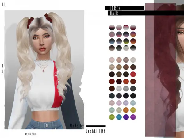 The Sims Resource: Loren Hair by LeahLillith for Sims 4