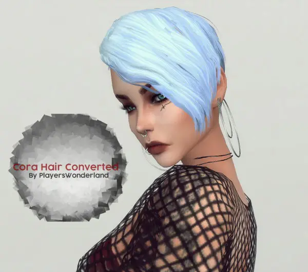Players Wonderland: Cora Hair Converted for Sims 4