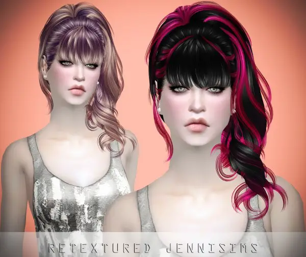 Jenni Sims: Newsea`s Belladonna hair retextured for Sims 4