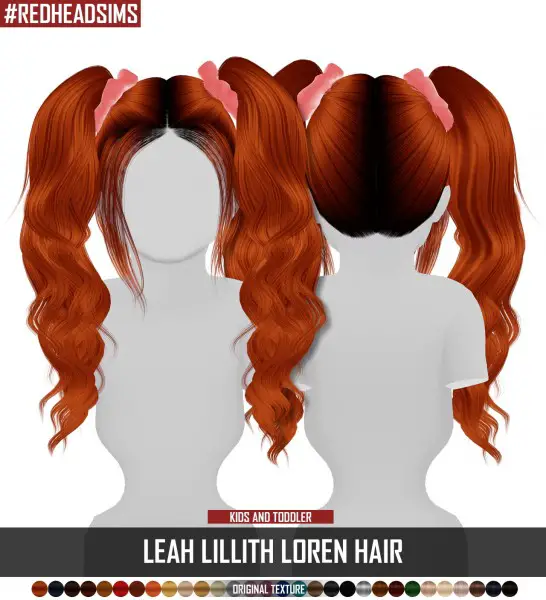 Coupure Electrique: LeahLillith`s Loren hair retextured   kids and toddlers version for Sims 4