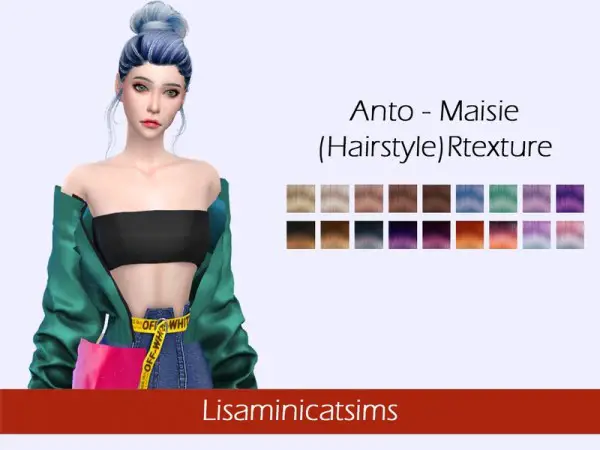 TOK SIK: Anto`s Maisie hair retextured by Lisaminicatsims for Sims 4