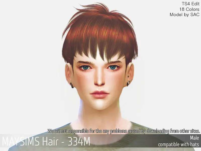 MAY Sims: MAY 334M hair retextured - Sims 4 Hairs