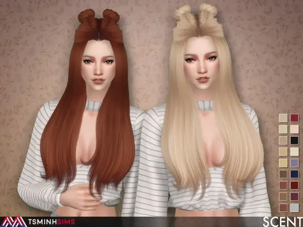 The Sims Resource: Scent Hair 62 by TsminhSims for Sims 4