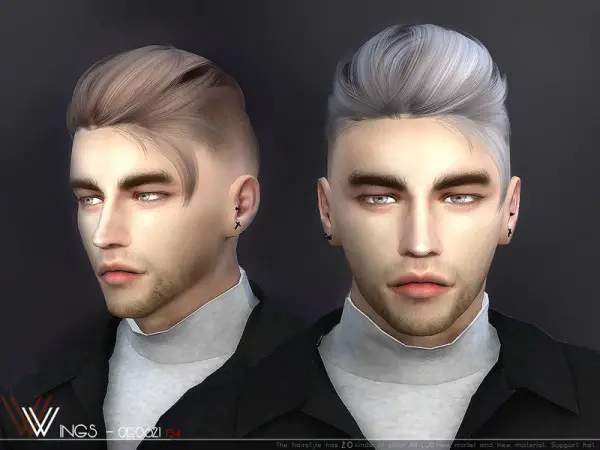 The Sims Resource: WINGS OE0621 hair for Sims 4
