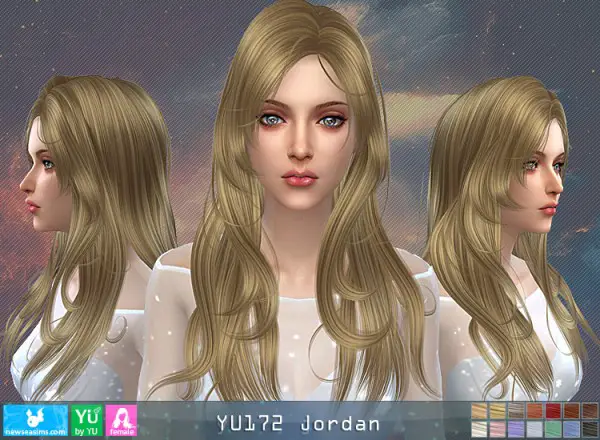 NewSea: YU172 Jordan hair for Sims 4