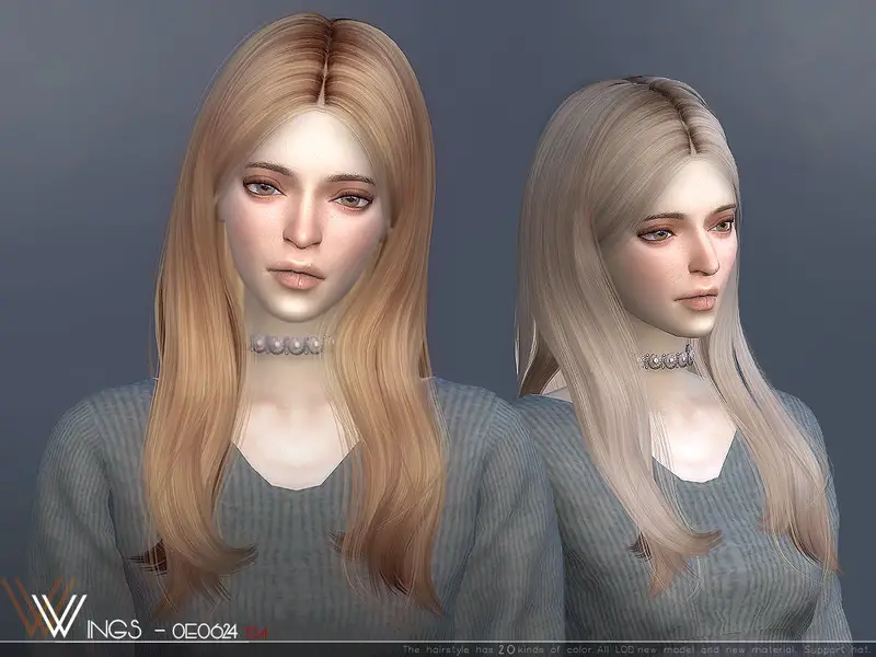 The Sims Resource: WINGS-OE0624 hair - Sims 4 Hairs