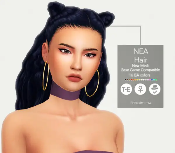 Kot Cat: Nea hair for Sims 4