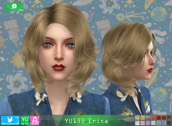 NewSea: Yu133 Erica hair for Sims 4