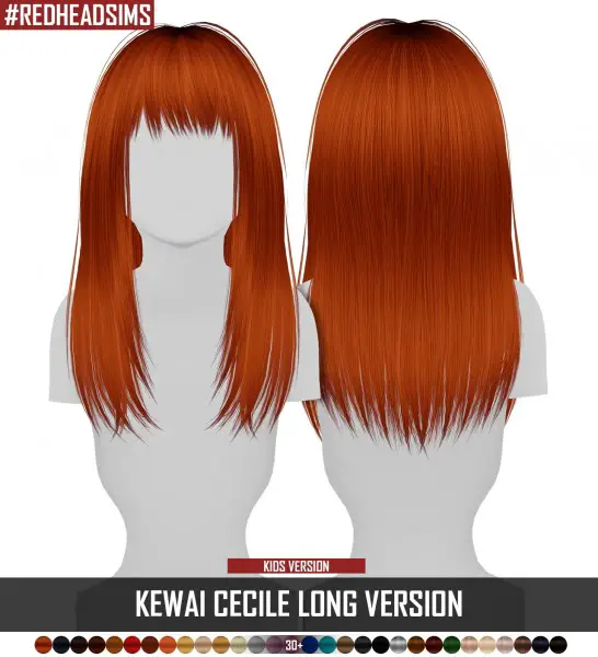 Coupure Electrique: Kewai`s Cecile hair retextured long version for Sims 4