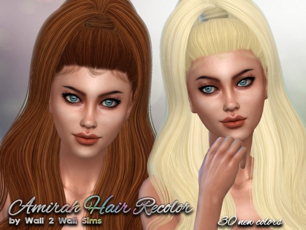The Sims Resource: Amirah Hair Recolored by Wall2WallSims for Sims 4