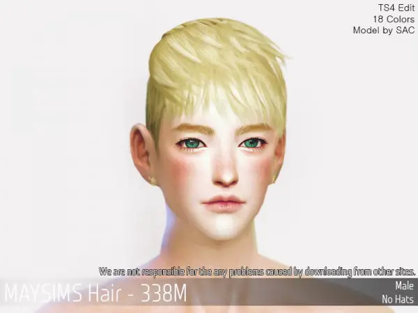 MAY Sims: MAY338M hair retextured for Sims 4