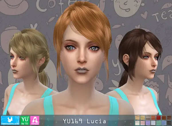 NewSea: YU169 Lucia hair for Sims 4