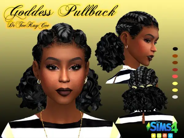 The Sims Resource: Goddess Pullback hair retextured by drteekaycee for Sims 4