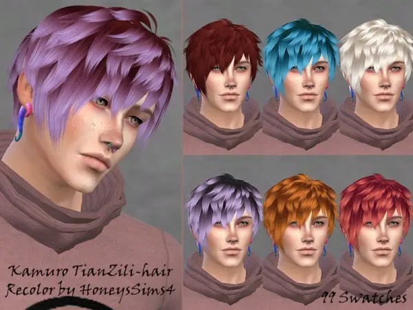 The Sims Resource: Kamuro hair 06 recolored by Jenn Honeydew Hum for Sims 4