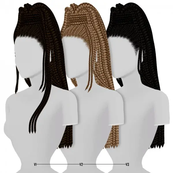 Coupure Electrique: Eva hair 3 versions for Sims 4