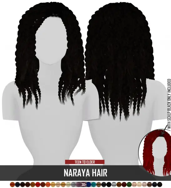 Coupure Electrique: Naraya hair retextured for Sims 4
