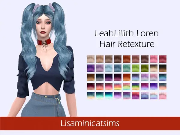 The Sims Resource: LeahLillith`s Loren hair retextured by Lisaminicatsims for Sims 4
