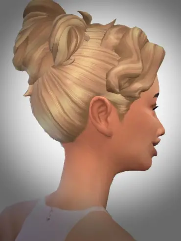 Birksches sims blog: Wavy Hair Line Bun for Sims 4