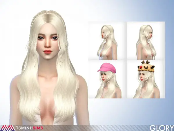The Sims Resource: Glory Hair 64 by TsminhSims for Sims 4