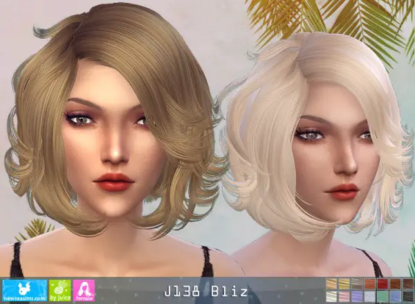 NewSea: J138 Bliz hair for Sims 4