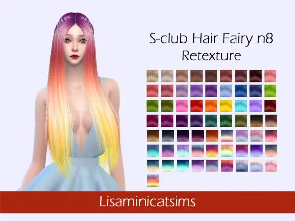 The Sims Resource: S Club`s Fairy N8 Hair Retextured by Lisaminicatsims for Sims 4