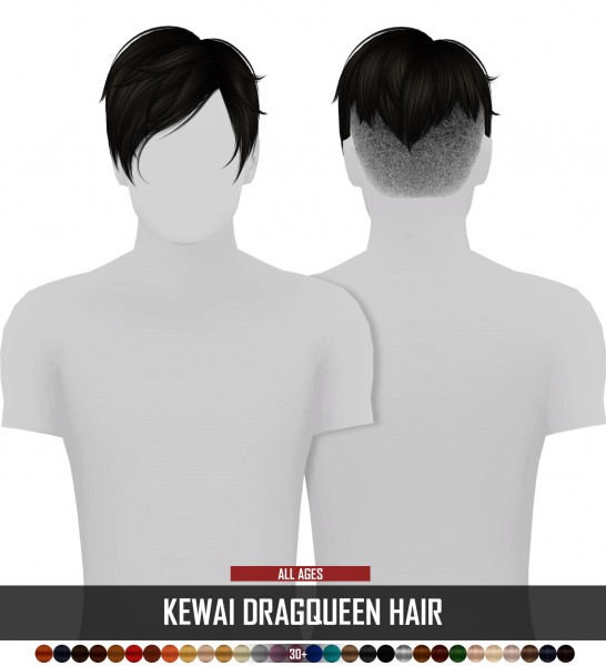 Coupure Electrique: Kewai`s Draqueen hair retextured for Sims 4
