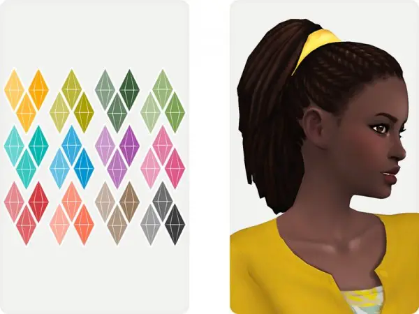 The Sims Resource: Calpurnia Hair retextured by Nords for Sims 4