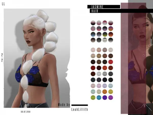 The Sims Resource: Jasmine Hair by LeahLillith for Sims 4