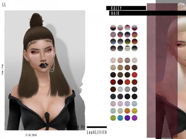 The Sims Resource: Kaley Hair by Leah Lillith for Sims 4