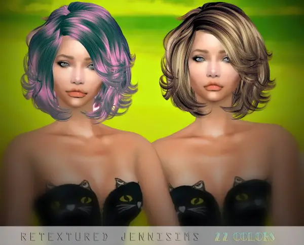 Jenni Sims: Newsea`s Bliz Hair retextured for Sims 4