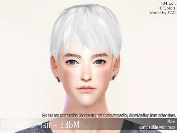 MAY Sims: MAY 336M hair retextured for Sims 4
