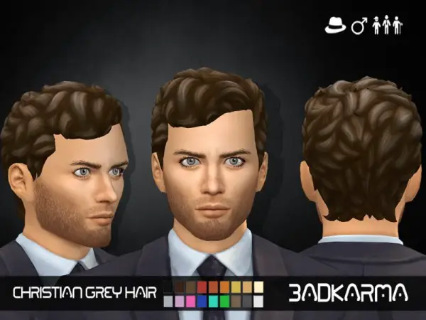 The Sims Resource: Christian Grey hair retextured by BADKARMA for Sims 4
