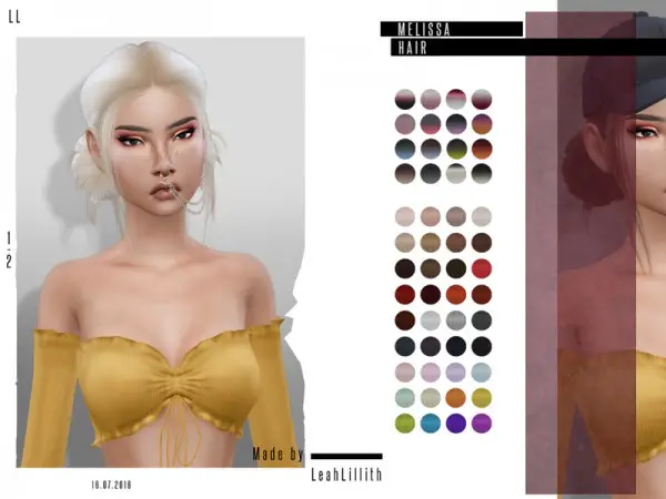The Sims Resource: Melissa Hair by Leah Lillith for Sims 4