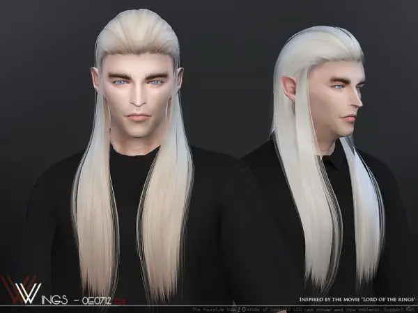 The Sims Resource: WINGS OE0712 hair for Sims 4