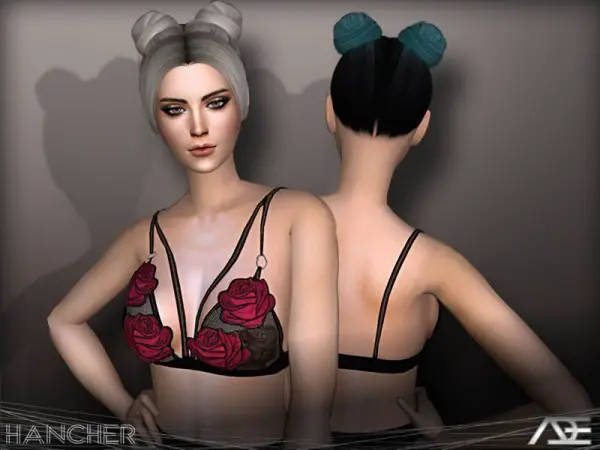 The Sims Resource: Hancher hair by Ade Darma for Sims 4