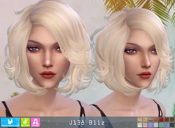 NewSea: J138 Bliz hair for Sims 4