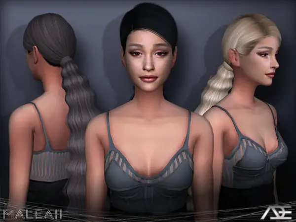 The Sims Resource: Maleah hair by Ade Darma for Sims 4
