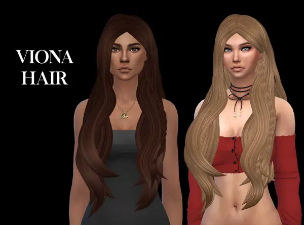 Leo 4 Sims: Viona hair 2 retextured for Sims 4
