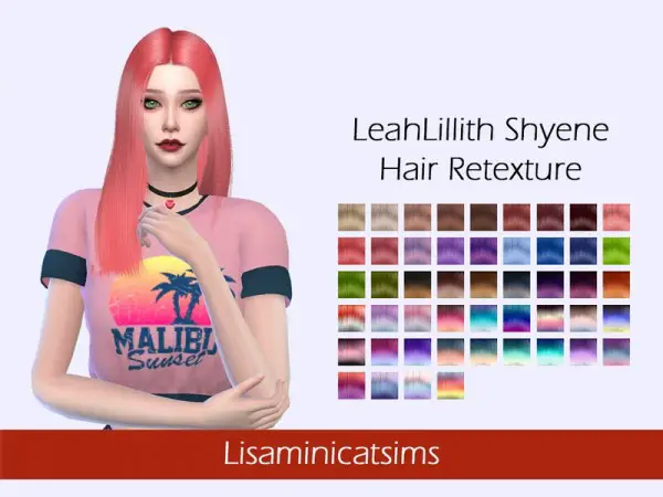 The Sims Resource: LeahLillith`s Shyene hair retextured by Lisaminicatsims for Sims 4