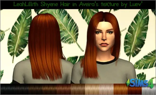 Mertiuza: LeahLillith`s Shyene hair retextured for Sims 4