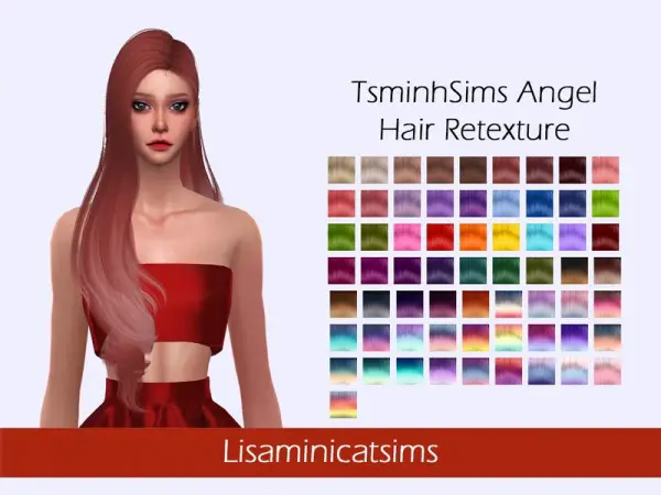 The Sims Resource: Tsminh`s Angel Hair Retextured by Lisaminicatsims for Sims 4