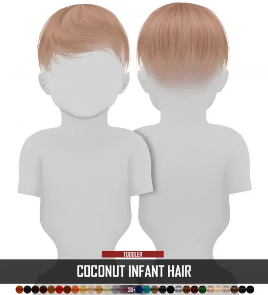 Coupure Electrique: Coconut tree infant hair retextured for Sims 4